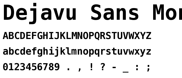 DejaVu Sans Mono Bold font